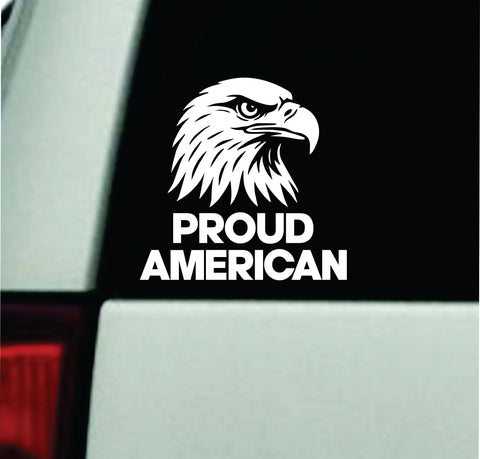 Proud American Car Decal Bumper Sticker Truck Mirror Window Windshield Girls Men Blue Collar