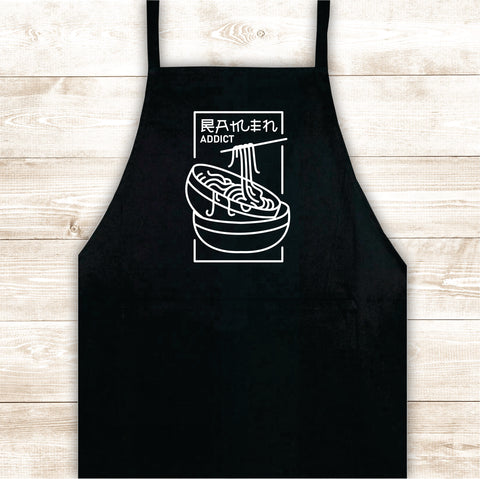 Ramen Addict Apron Kitchen Cook Grill Bake BBQ Barbeque Chef Men Women Mom Dad Family Food Gift Funny Noodles