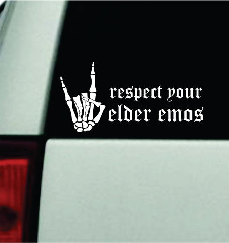 Respect Your Elder Emos Car Decal Truck Mirror Window Windshield Bumper Sticker Men Girls Music Blegh Goth Hardcore Metal