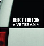 Retired Veteran V2 Car Decal Bumper Sticker Truck Mirror Window Windshield Girls Men USA America