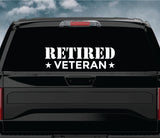 Retired Veteran V3 Car Decal Truck Window Windshield Banner JDM Sticker Vinyl