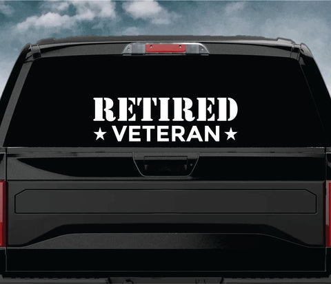 Retired Veteran V3 Car Decal Truck Window Windshield Banner JDM Sticker Vinyl