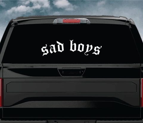 Sad Boys V3 Car Decal Truck Window Windshield JDM Sticker Vinyl Quote Drift Men Automobile Street Racing Broken Heart Club Japanese