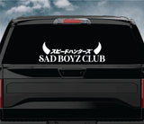 Sad Boyz Club V4 Car Decal Truck Window Windshield JDM Banner Sticker Vinyl Quote Men Automobile Street Racing Broken Heart Club Japanese Speedhunter