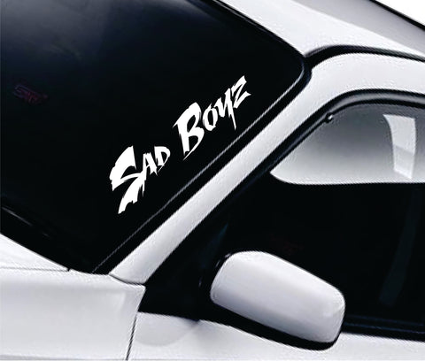 Sad Boyz V15 Car Decal Truck Window Windshield Banner JDM Sticker Vinyl Quote Drift Girls Sadboyz Racing Men Club Meets