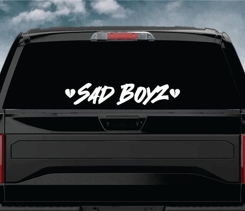 Sad Boyz V8 Car Decal Truck Window Windshield JDM Sticker Vinyl Quote Drift Men Automobile Street Racing Broken Heart Club Japanese