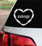 Savage Barb Wire Heart Car Decal Bumper Sticker Truck Mirror Window Windshield Girls Emo Goth Blegh