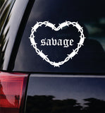 Savage Barb Wire Heart Car Decal Bumper Sticker Truck Mirror Window Windshield Girls Emo Goth Blegh