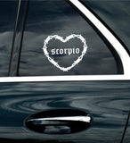 Scorpio Barb Wire Heart Car Decal Bumper Sticker Truck Mirror Window Windshield Girls Zodiac Horoscope Emo Goth Blegh