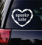 Spooky Babe Barb Wire Heart Car Decal Bumper Sticker Truck Mirror Window Windshield Girls Emo Goth Blegh