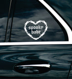Spooky Babe Barb Wire Heart Car Decal Bumper Sticker Truck Mirror Window Windshield Girls Emo Goth Blegh