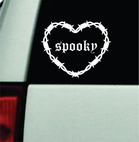 Spooky Barb Wire Heart Car Decal Bumper Sticker Truck Mirror Window Windshield Girls Emo Goth Blegh