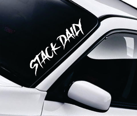 Stack Daily Car Decal Truck Window Windshield Banner JDM Sticker Vinyl