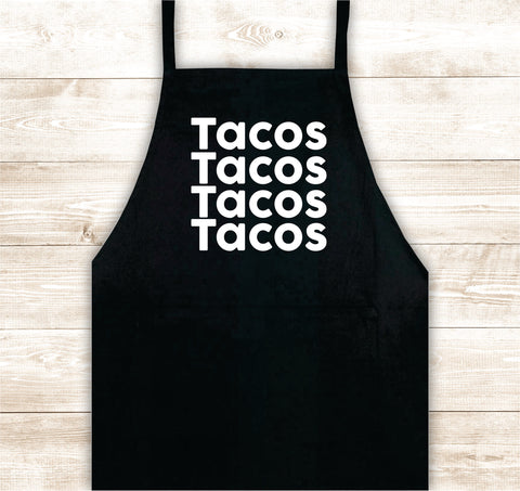 Tacos Apron Kitchen Cook Grill Bake BBQ Barbeque Chef Men Women Mom Dad Family Food Gift Funny