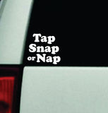 Tap Snap or Nap Jiu Jitsu Car Decal Truck Window Windshield Mirror JDM Bumper Sticker Vinyl Quote Girls Men Trendy Sports MMA Train Gym Roll Grapple BJJ