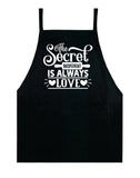 The Secret Ingredient Is Always Love Kitchen Apron Bbq Barbeque Cook Grill Chef Bake Food Funny Gift Men Girls Mom Dad Gift