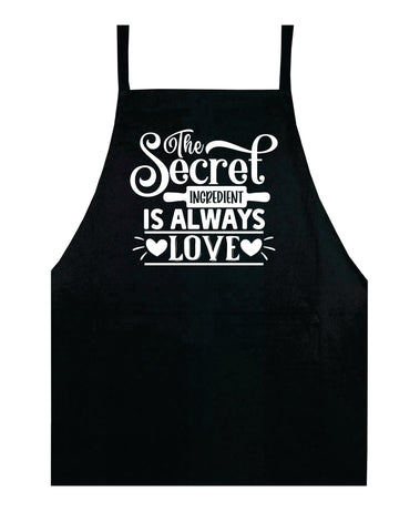 The Secret Ingredient Is Always Love Kitchen Apron Bbq Barbeque Cook Grill Chef Bake Food Funny Gift Men Girls Mom Dad Gift