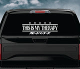 This Is My Therapy Car Decal Truck Window Windshield Banner JDM Sticker Vinyl Quote Funny Sadboyz Racing Club Meets