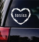 Toxica Barb Wire Heart Car Decal Bumper Sticker Truck Mirror Window Windshield Girls Emo Goth Blegh