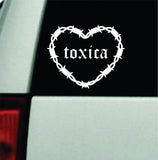 Toxica Barb Wire Heart Car Decal Bumper Sticker Truck Mirror Window Windshield Girls Emo Goth Blegh
