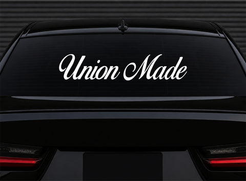 Union Made Car Decal Truck Window Windshield Banner JDM Sticker Vinyl Blue Collar