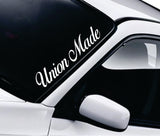 Union Made Car Decal Truck Window Windshield Banner JDM Sticker Vinyl Blue Collar