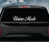 Union Made Car Decal Truck Window Windshield Banner JDM Sticker Vinyl Blue Collar