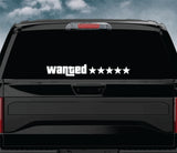 Wanted Five Stars V3 Car Decal Truck Window Windshield JDM Banner Sticker Vinyl Quote Men Automobile Street Racing Broken Heart Club Japanese Speedhunter