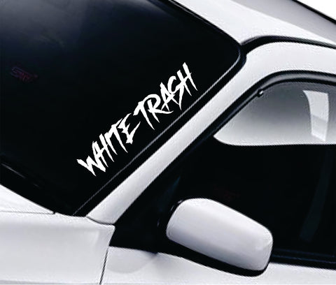 White Trash Car Decal Truck Window Windshield JDM Sticker Vinyl Quote Drift Men Automobile Street Racing Sadboyz Broken Heart Club Japanese