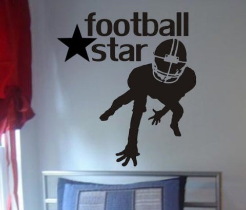 Football Star Design Sports Decal Sticker Wall Vinyl Decor Art - boop decals - vinyl decal - vinyl sticker - decals - stickers - wall decal - vinyl stickers - vinyl decals