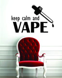 Keep Calm and Vape Wall Decal Sticker Vinyl Art Bedroom Room Home Decor Quote Vape Pen Teen Vaping