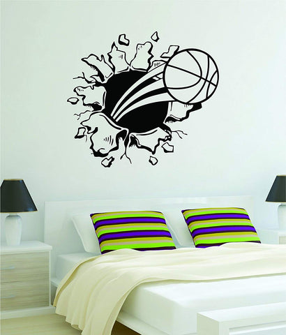 Basketball Burst Wall Decal Quote Vinyl Sticker Decor Bedroom Living Room Teen Kids Nursery Sports NBA Ball is Life Dunk