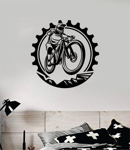 BMX Biker Gear Wall Decal Home Room Decor Vinyl Art Sticker Sports Teen Kids Bike Bicycle Mountains