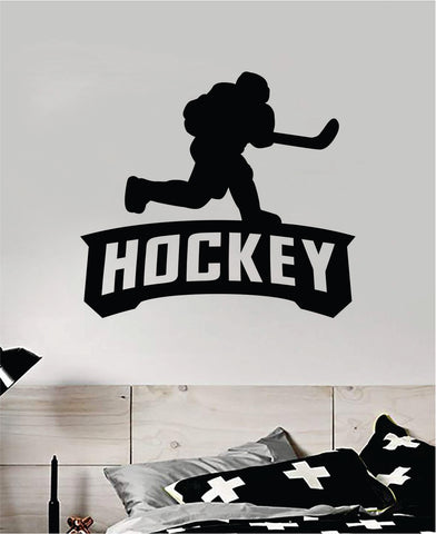 Hockey v4 Quote Wall Decal Sticker Bedroom Room Vinyl Art Home Sticker Decor Teen Nursery Inspirational Sports Kids Teen Boy Girl Winter Ice Skate
