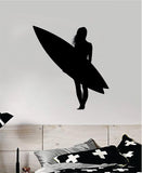 Surfer Girl V3 Wall Decal Sticker Bedroom Room Vinyl Art Home Sticker Decor Teen Nursery Inspirational Sports Kids Teen Boy Surf Beach Ocean Adventure