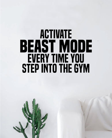 Activate Beast Mode Decal Sticker Wall Vinyl Art Wall Bedroom Room Decor Motivational Inspirational Teen Sports Gym Fitness