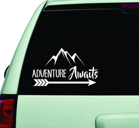Adventure Awaits Car Decal Wanderlust Quote Design Sticker Wall Vinyl Art Words Decor Laptop JDM Travel Mountains - boop decals - vinyl decal - vinyl sticker - decals - stickers - wall decal - vinyl stickers - vinyl decals
