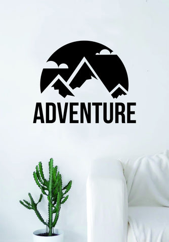 Adventure Mountains v2 Quote Wall Decal Sticker Bedroom Living Room Art Vinyl Beautiful Inspirational Travel Trees Wanderlust