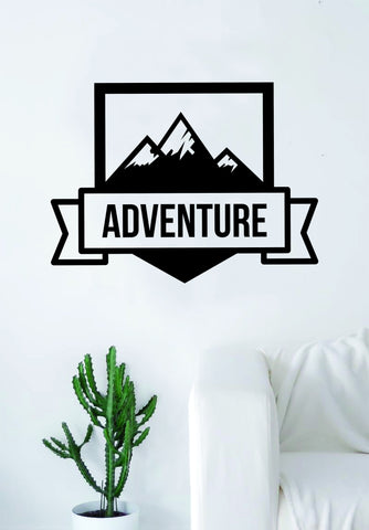 Adventure Mountains v3 Quote Wall Decal Sticker Bedroom Living Room Art Vinyl Beautiful Inspirational Travel Trees Wanderlust