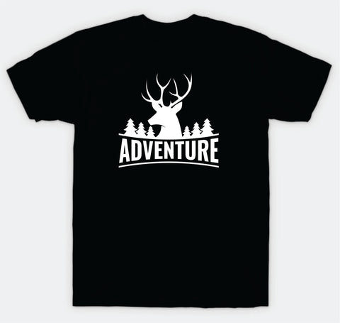 Adventure Deer T-Shirt Tee Shirt Vinyl Heat Press Custom Quote Teen Kids Boy Girl Tshirt Sports Hunt Animals Travel