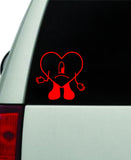 Bad Bunny Heart Logo Wall Decal Car Truck Window Windshield JDM Sticker Vinyl Lettering Racing Quote Music Lyrics Boy Girls Spanish Reggaeton Rap YHLQMDLG Un Verano Sin Ti