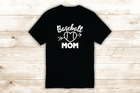 Baseball Mom V2 T-Shirt Tee Shirt Vinyl Heat Press Custom Inspirational Quote Teen Kids Boy Girl Mama Sports Softball