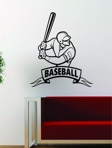 Baseball Player v9 Banner Batter Home Run Decal Wall Vinyl Art Sticker Sports Decor Room MLB - boop decals - vinyl decal - vinyl sticker - decals - stickers - wall decal - vinyl stickers - vinyl decals