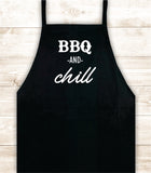 BBQ and Chill Apron Heat Press Vinyl Bbq Barbeque Cook Grill Chef Bake Food Funny Gift Men Kitchen