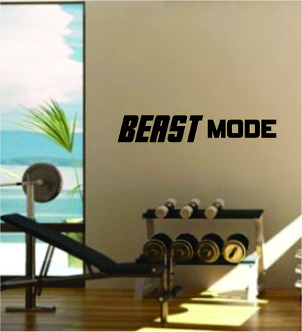 Beast Mode v2 Quote Fitness Health Work Out Gym Decal Sticker Wall Vinyl Art Wall Room Decor Weights Motivation Inspirational