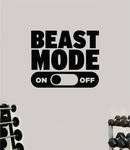 Beast Mode On V3 Wall Decal Home Decor Bedroom Room Vinyl Sticker Art Teen Work Out Quote Beast Gym Fitness Lift Strong Inspirational Motivational Health School