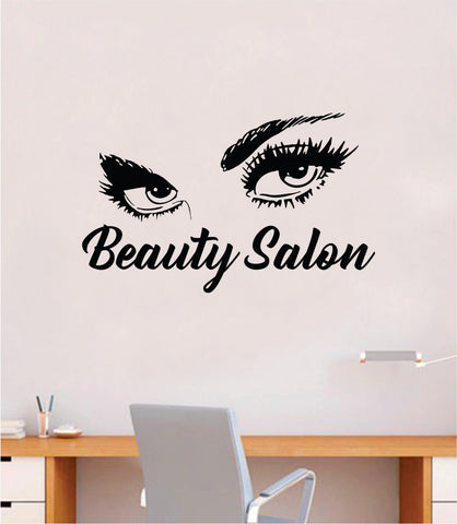 Beauty Salon V5 Wall Decal Sticker Vinyl Home Decor Bedroom Art Make Up Cosmetics Girls Eyes Lashes Brows Eyebrows Eyelashes