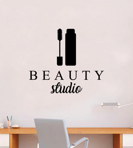 Beauty Studio Wall Decal Sticker Vinyl Home Decor Bedroom Art Makeup Cosmetics Eyebrows Eyelashes Lashes Brows Vanity Women Girls