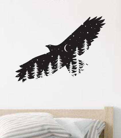 Bird Adventure Decal Sticker Quote Wall Vinyl Art Wall Bedroom Room Home Decor Inspirational Teen Baby Nursery Girls Travel Trees Stars Moon Tattoo