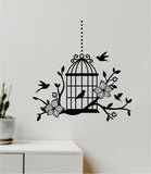 Birdcage V4 Wall Decal Home Decor Sticker Art Vinyl Bedroom Boys Girls Teen Baby Nursery Animals Birds Flowers Nature Tree Branch